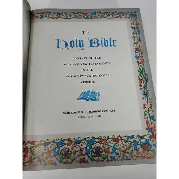 Holy Bible King James Version 1963 KJV Padded Cover VTG Gold Edge Good Council - Picture 10 of 16